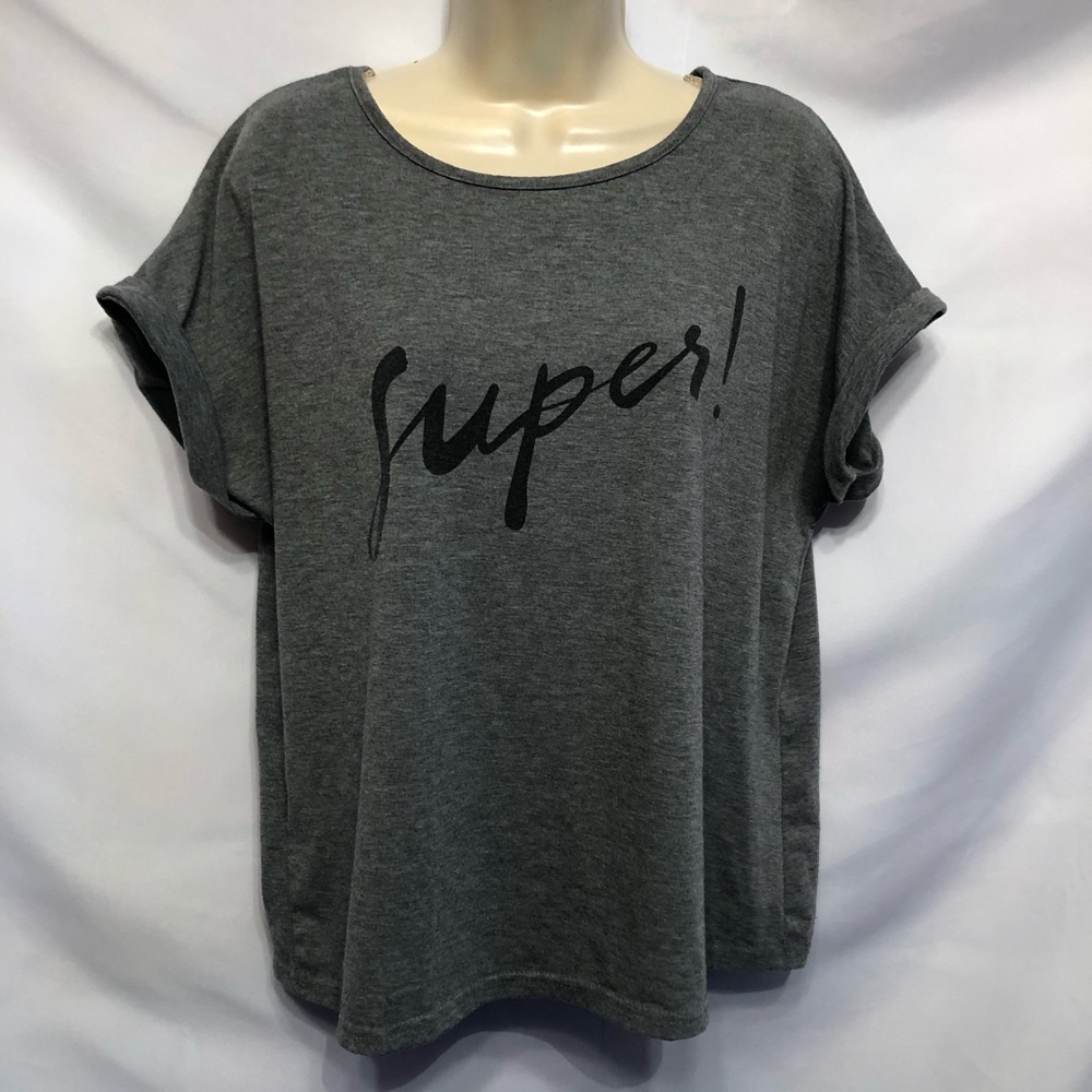 ‘Super!’ Grey Short Sleeve Top